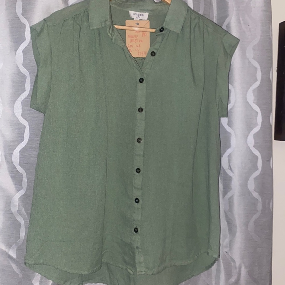 Umgee Green Button Down Shirt
